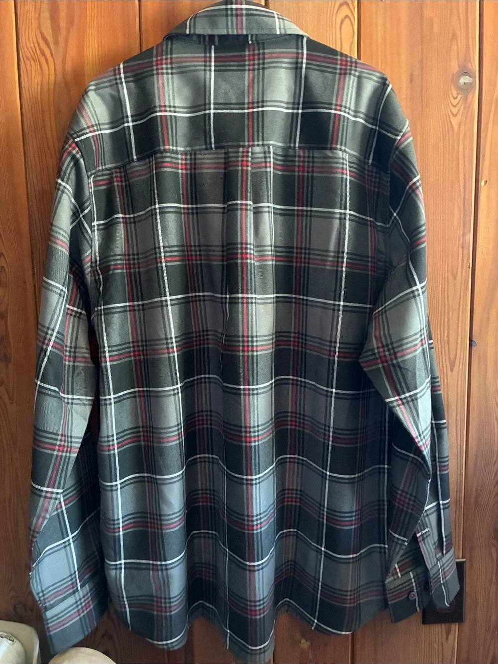 DIXXON Gray & Black Plaid Lightweight Shirt Jacket with Red Accents